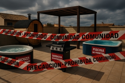 ¿Puedo poner una piscina, una sauna o una barbacoa en mi terraza?
