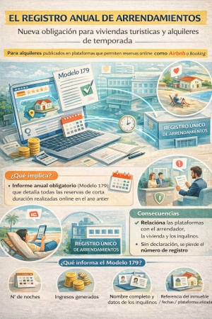 El registro anual de arrendamientos: una nueva obligación para viviendas turísticas y alquileres de temporada